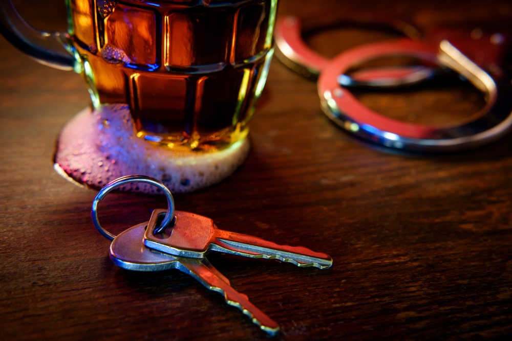 Keys with shot of alcohol